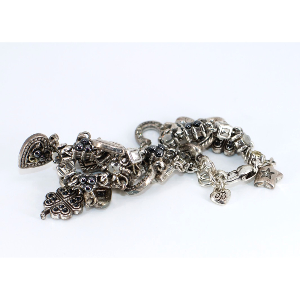 A5 Auth BRIGHTON Survivor Silver Statement Chunky Chain Love Heal Charm Bracelet - Picture 6 of 6